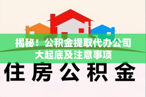 亳州揭秘！公积金提取代办公司大起底及注意事项